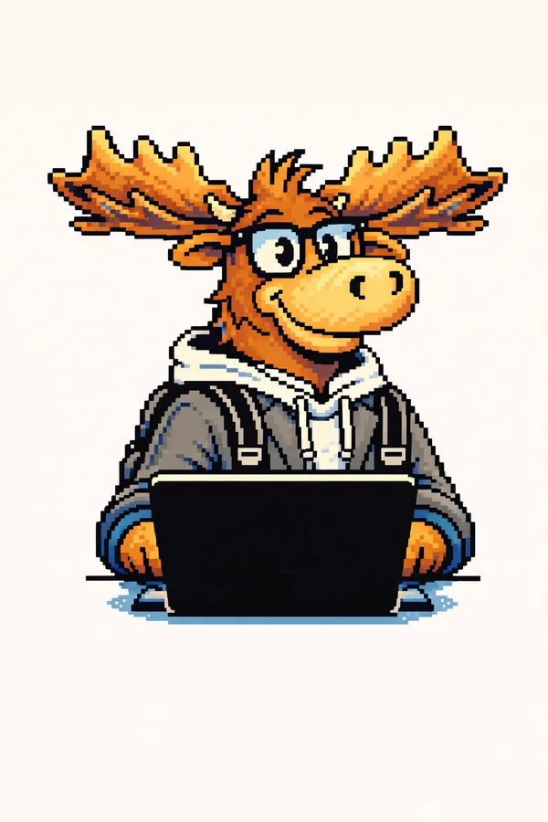 Atomic Glue moose mascot illustration
